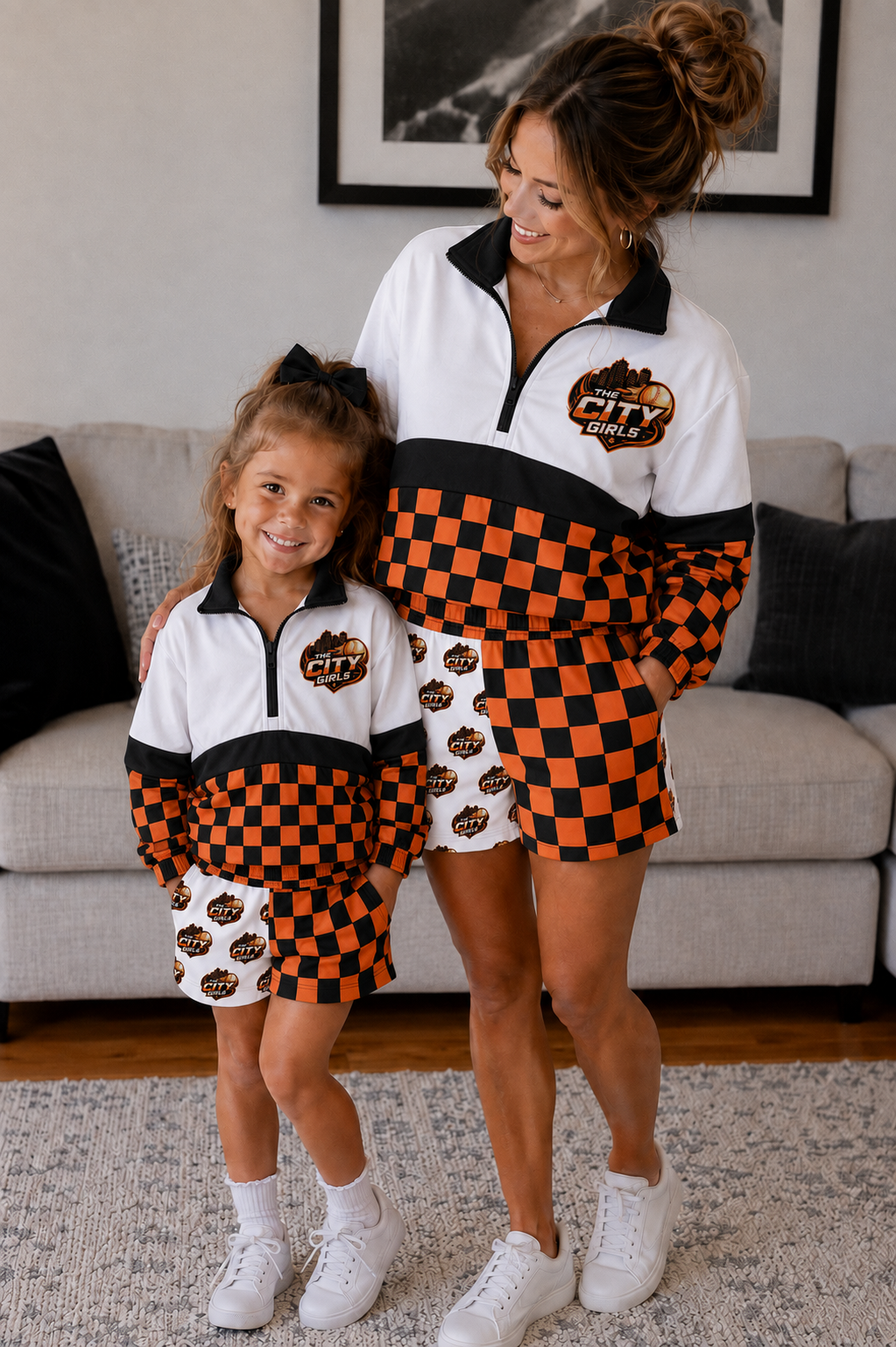 ADULTS CITY GIRLS CHECKERED PULLOVER