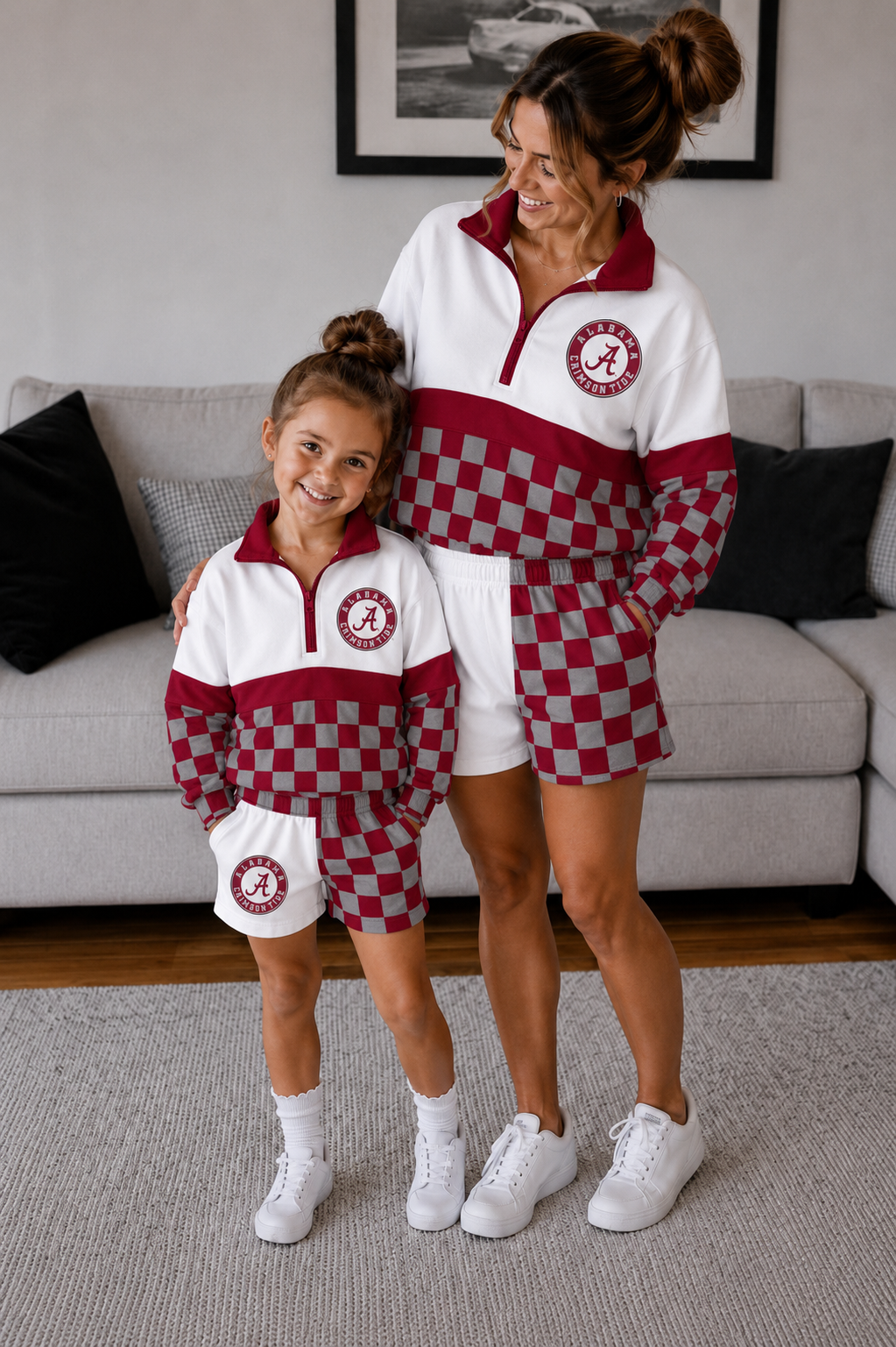 ADULTS BAMA CHECKERED PULLOVER