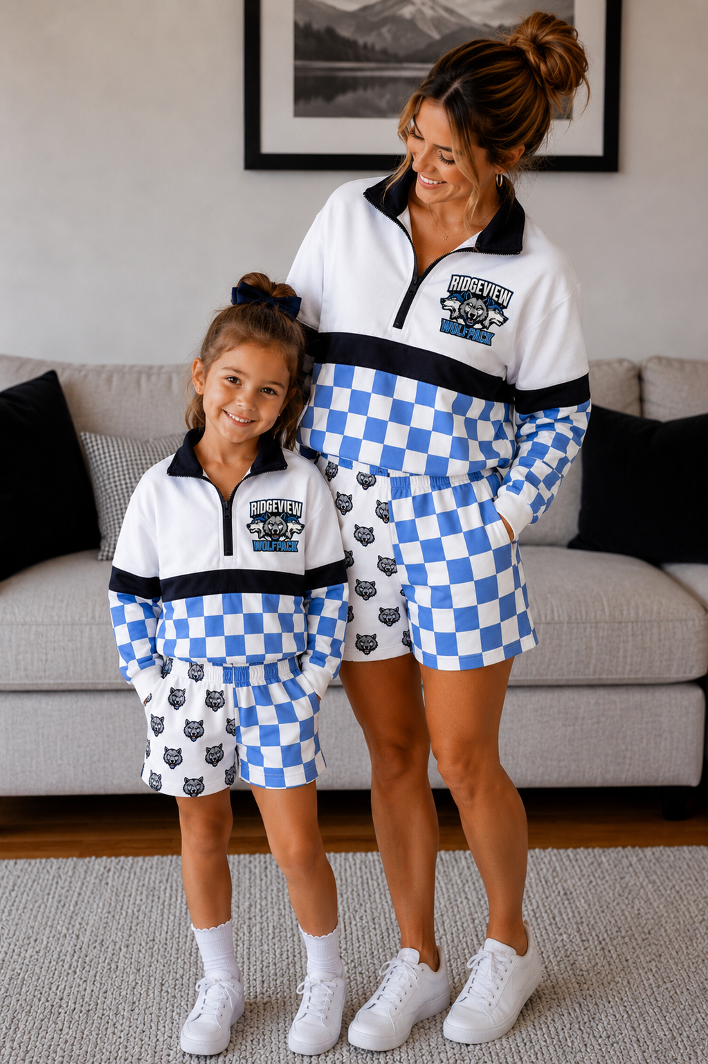 KIDS WOLFPACK CHECKERED PULLOVER