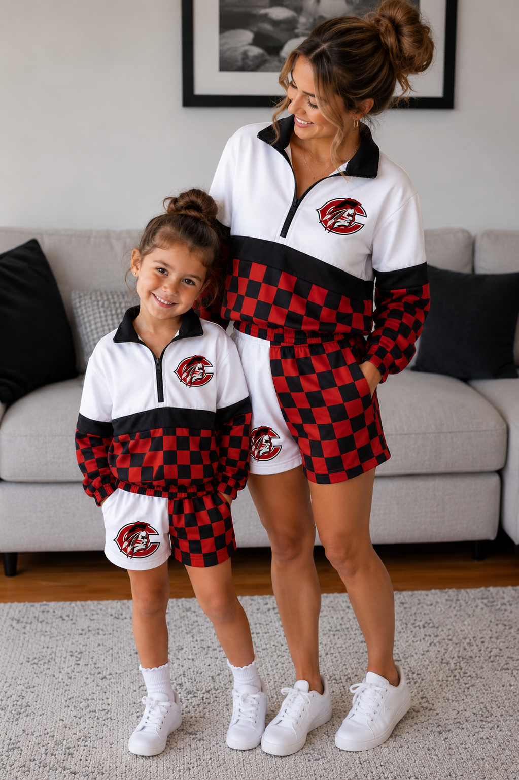 ADULTS CENTRAL CHECKERED PULLOVER