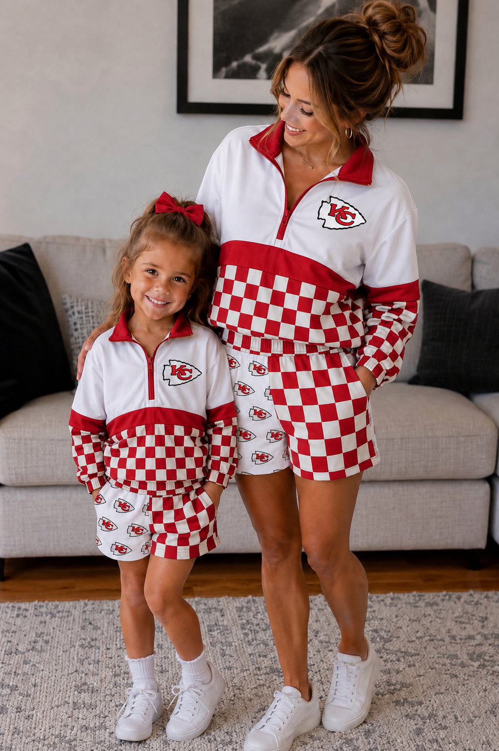 ADULTS KC CHECKERED SHORTS